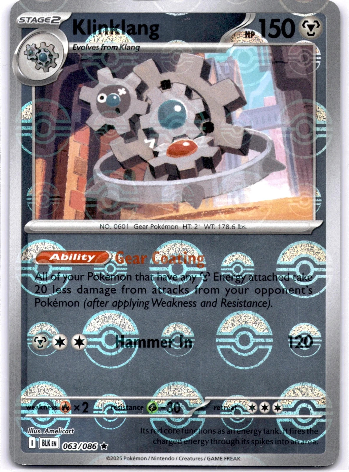 Klinklang - 063/086 - Poke Ball Pattern - Black Bolt - Pokemon TCG - NM