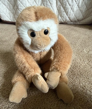 Monkey Plush Stuffed Animal Medium 14-24 in Brown White Beige White Face