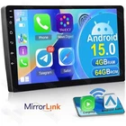 Apple Carplay 4+64G 10" Android 15 Double 2Din Car Radio Stereo GPS Navi WIFI BT