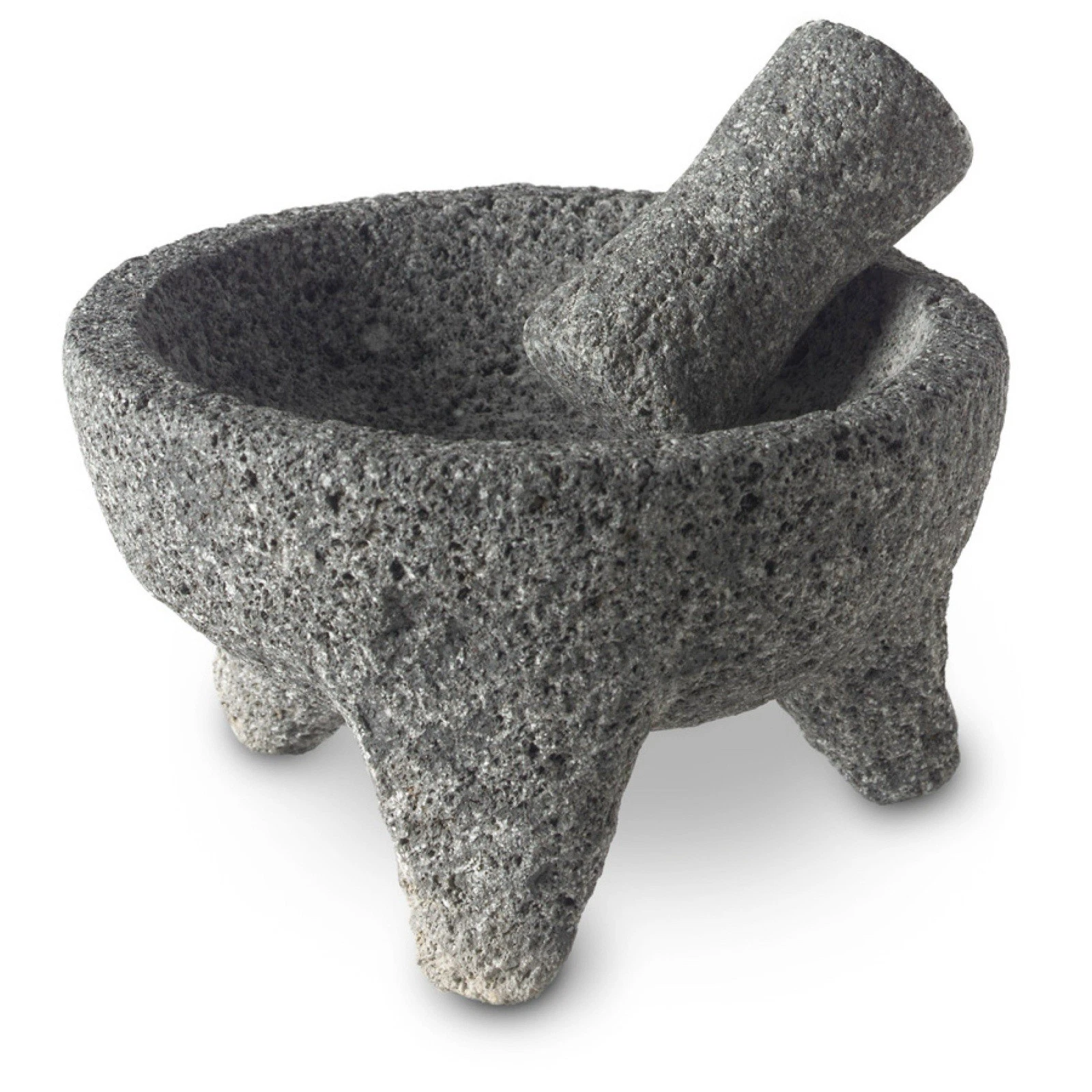 Williams Sonoma 8” Molcajete Mortar & Pestle Basalt Stone Guacamole Salsa NEW