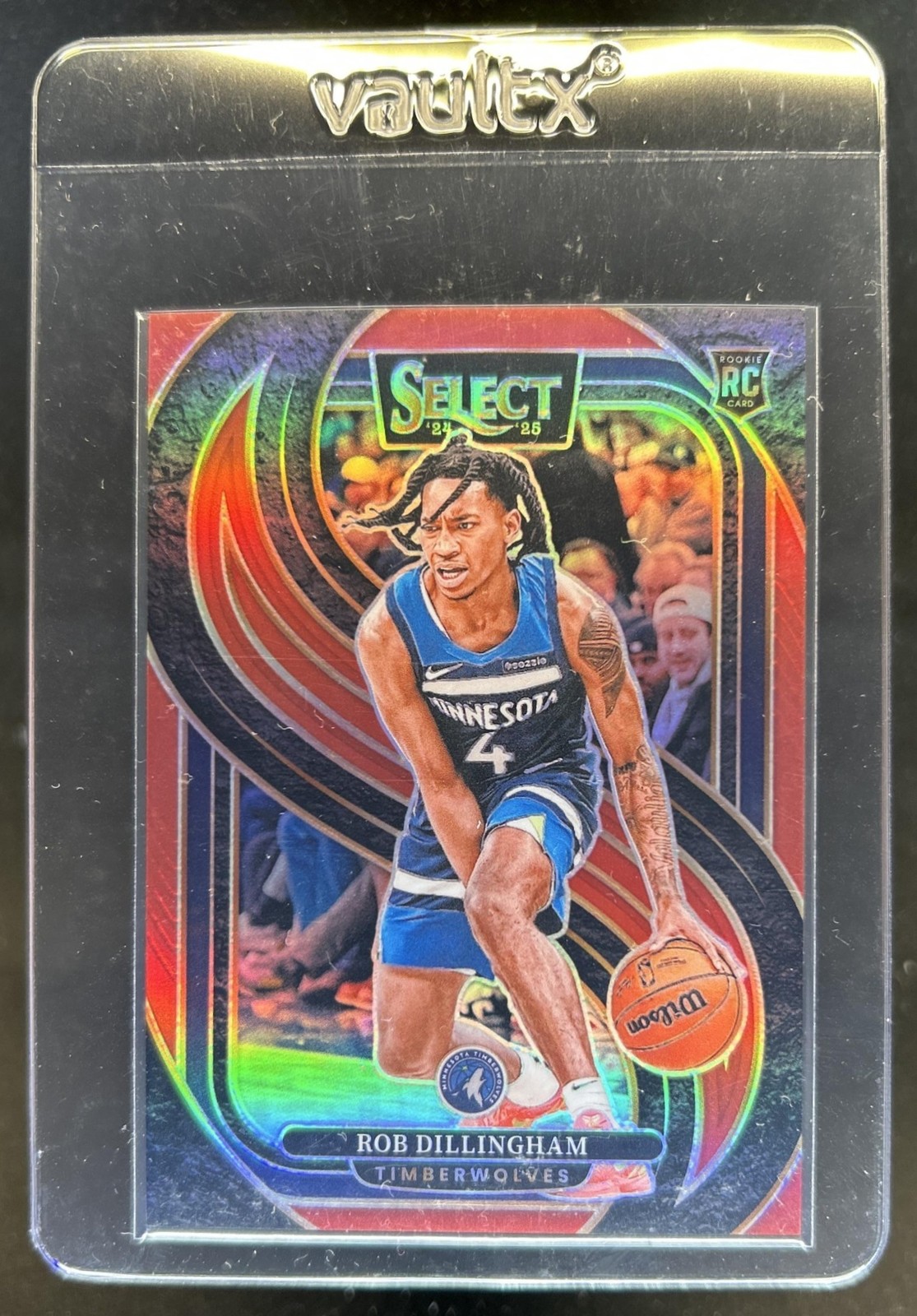 2024-25 Panini Select Rob Dillingham Premier RC Red Prizm #/199 Timberwolves