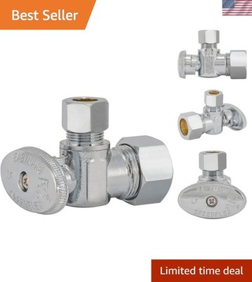 Easy-Use Chrome Angle Stop Valve - 125 PSI, Corrosion-Resistant Design