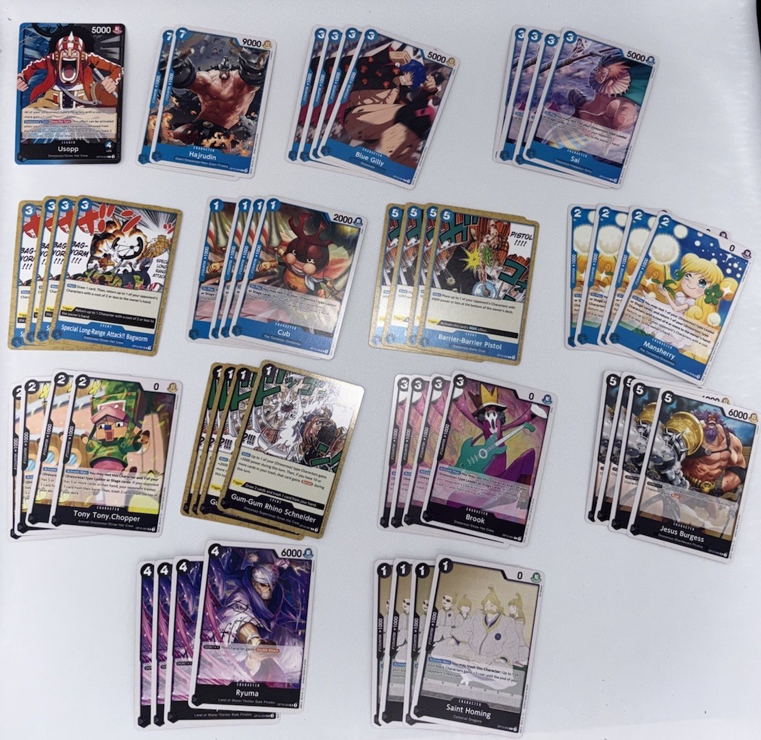 ONE PIECE TCG Blue/Black Usopp Budget Deck OP-10 Tournament Ready