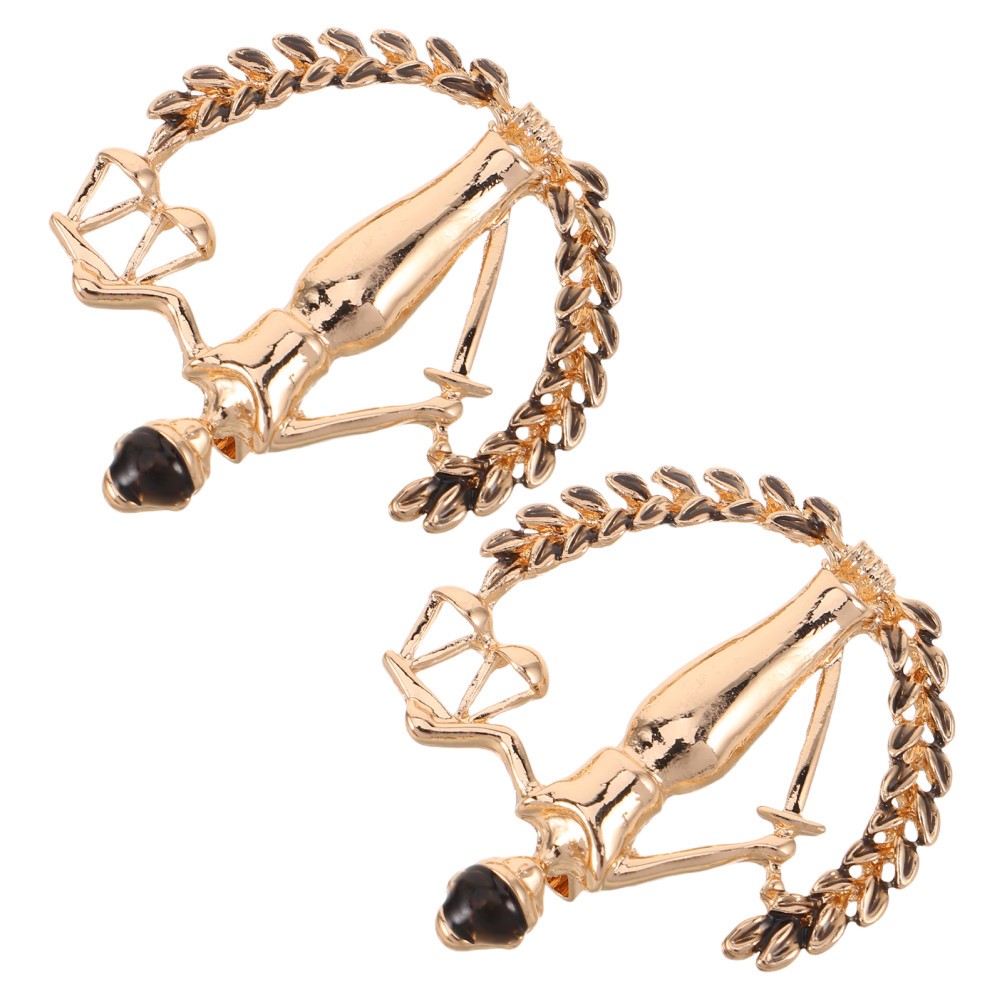 Durable Golden Lawyer Brooch Pin with Justice Scale for Men Suits image 2