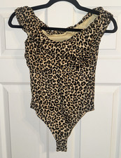 Lulus Women  s Leopard Print One Piece Bodysuit, Size S Regular, Brown/Black