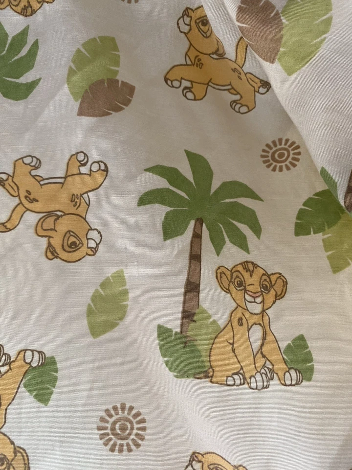Sábana Cuna Ajustable Bebé Rey León De Colección Disney Simba Palmeras Años 90 LEER Foto 4 de 4