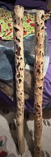 Set of 2 Wood Hiking Staffs for Adults   Brown Walking Sticks