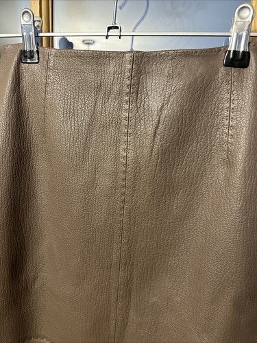 Paule Ka 100% Real Leather Skirt Size 38 New No Tags Mocha Brown - Picture 2 of 9