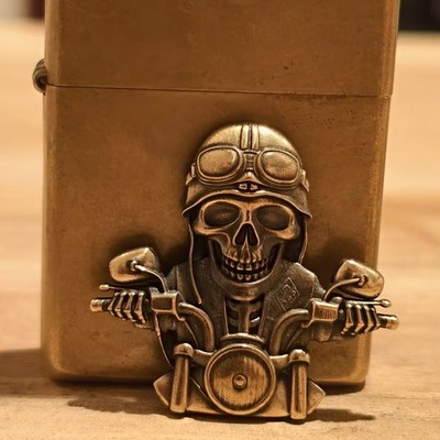 1 piece Brass skeleton knight sticker DIY lighter decoration accessories
