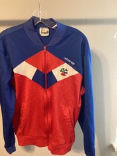 80s M/L VTG Adidas Trefoil Colorblock poly Track zip jacket shirt YFU soccer