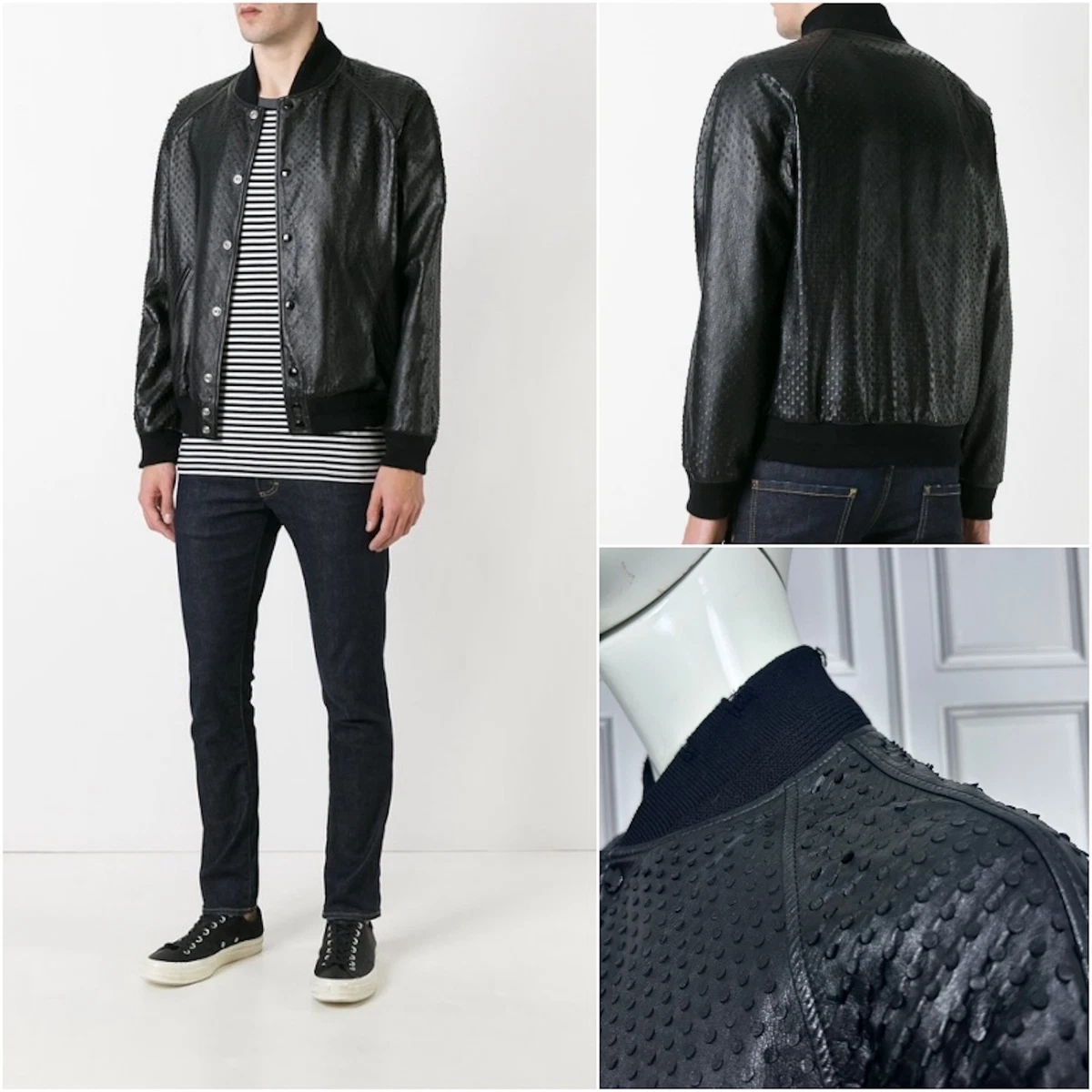 Saint Laurent Leather Outer Shell Studded Coats, Jackets & Vests