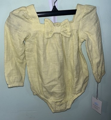 Baby Girls' Long Sleeve Bow Romper Size 18M Cloud Island  Yellow