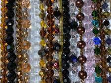 Large lot of Faceted Crystal glass beads 15 Strands