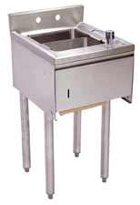 BK Resources UB4-21-1012HST-15 15"Wx21-1/4"D Stainless Steel Underbar Dump Sink