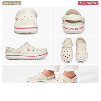 Crocs Unisex Crocband Clog Beige Casual Slip On Comfort Sandals 6M -8W
