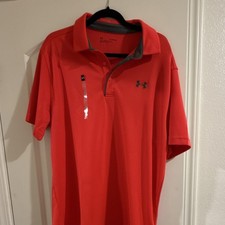 Under Armour Red XL Men's Loose Fit Polo Shirt Short Sleeve Golf Casual