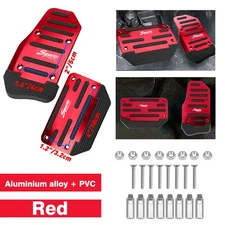 2x Non-Slip Gas Automatic Foot Brake Pedal Pad Cover Accessories Red Universal