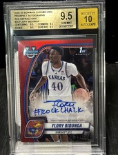 2024-25 Bowman Chrome U  Red Refractors Flory Bidunga  Auto 10 BGS 9.5  /5  Pop1