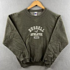 Vintage Russell Athletic Sweatshirt Mens Large Green Eagle Logo Crewneck 90s
