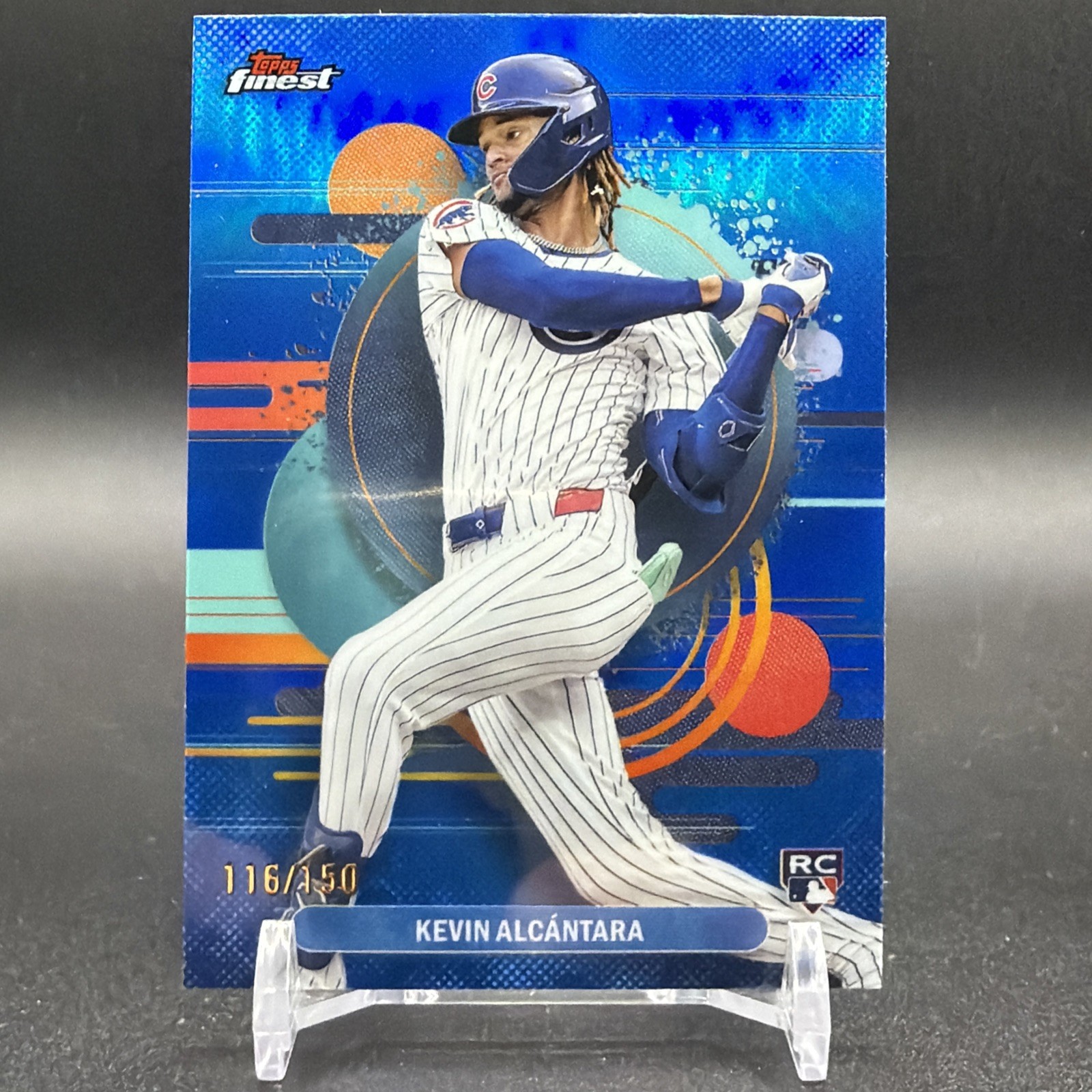 Kevin Alcantara 2025 Topps Finest Uncommon Blue Refractor /150 RC Cubs #167