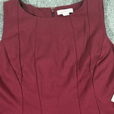 Liz Claiborne Dress Womens 16 Burgundy Passion Sleeveless Fit Flare New Tags