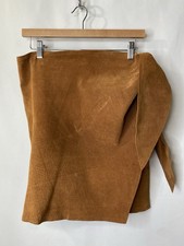 Vintage Cedars Womens Leather Skirt Size Large Wrap Tie Boho Cowgirl Western Y2K