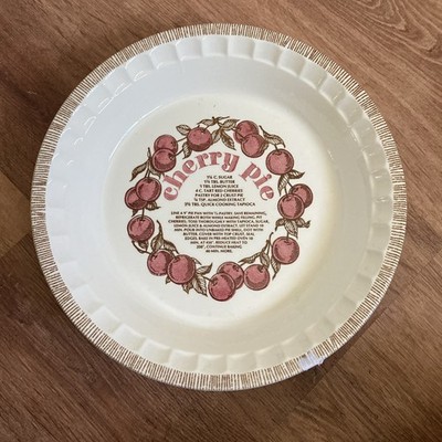 Vintage Cherry Pie Recipe Ceramic Plate Royal China by Jeanette Ironstone Baker