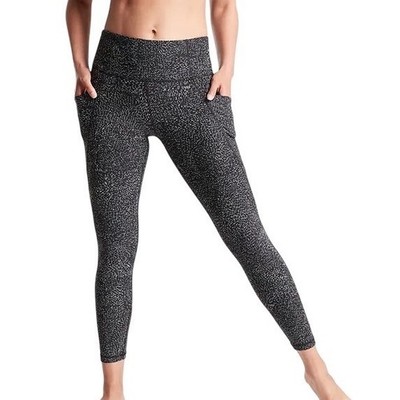 Athleta Salutation Stash Pocket Tight Leggings Black Rainwater Print XSP Petite