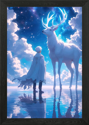 Deer Man Dreamscape Framed Wall Art Poster Canvas Print Picture