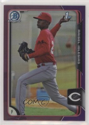 2015 Bowman Chrome Prospects Purple Refractor /250 Raisel Iglesias Rookie RC g9j