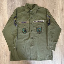 VTG US Air Force OG-507 Utility Shirt Mens Large Green OG-507 Fatigue Military