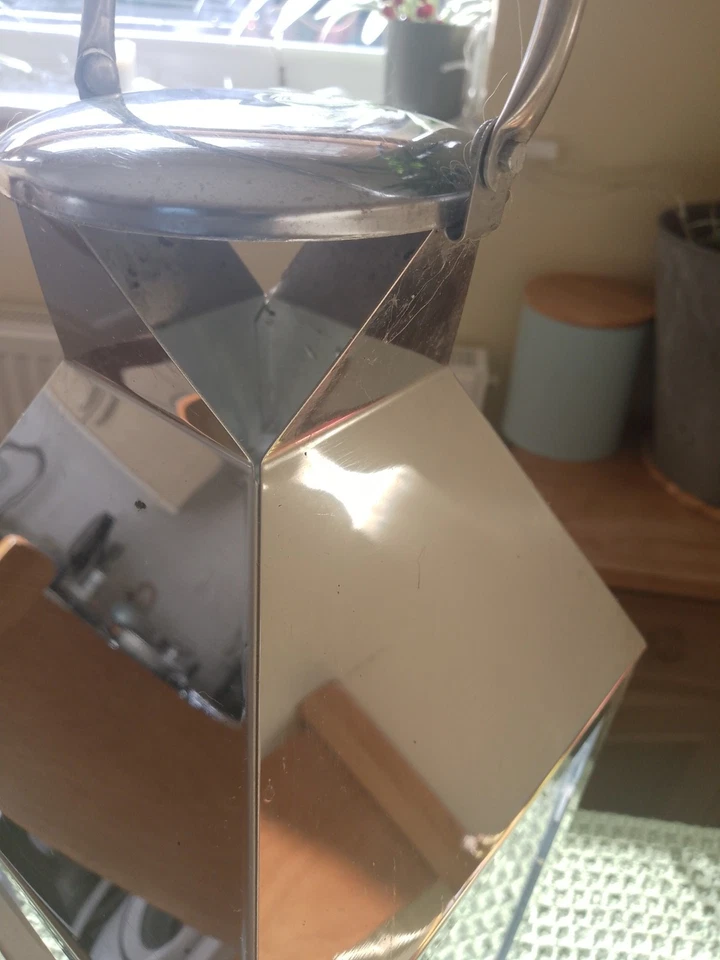 Large Glass/Sliver/Metal Lantern With Hinged Door 50cm High @ 16cm Wide Approx - Image 3 of 4
