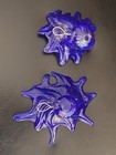 Pair of Handblown Cobalt Blue Glass Seashells — photo 2