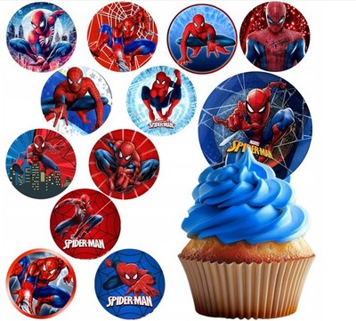 Spiderman Superheld Hero Essbar 12 Muffin Zuckermasse Tortenbild Tortenaufleger