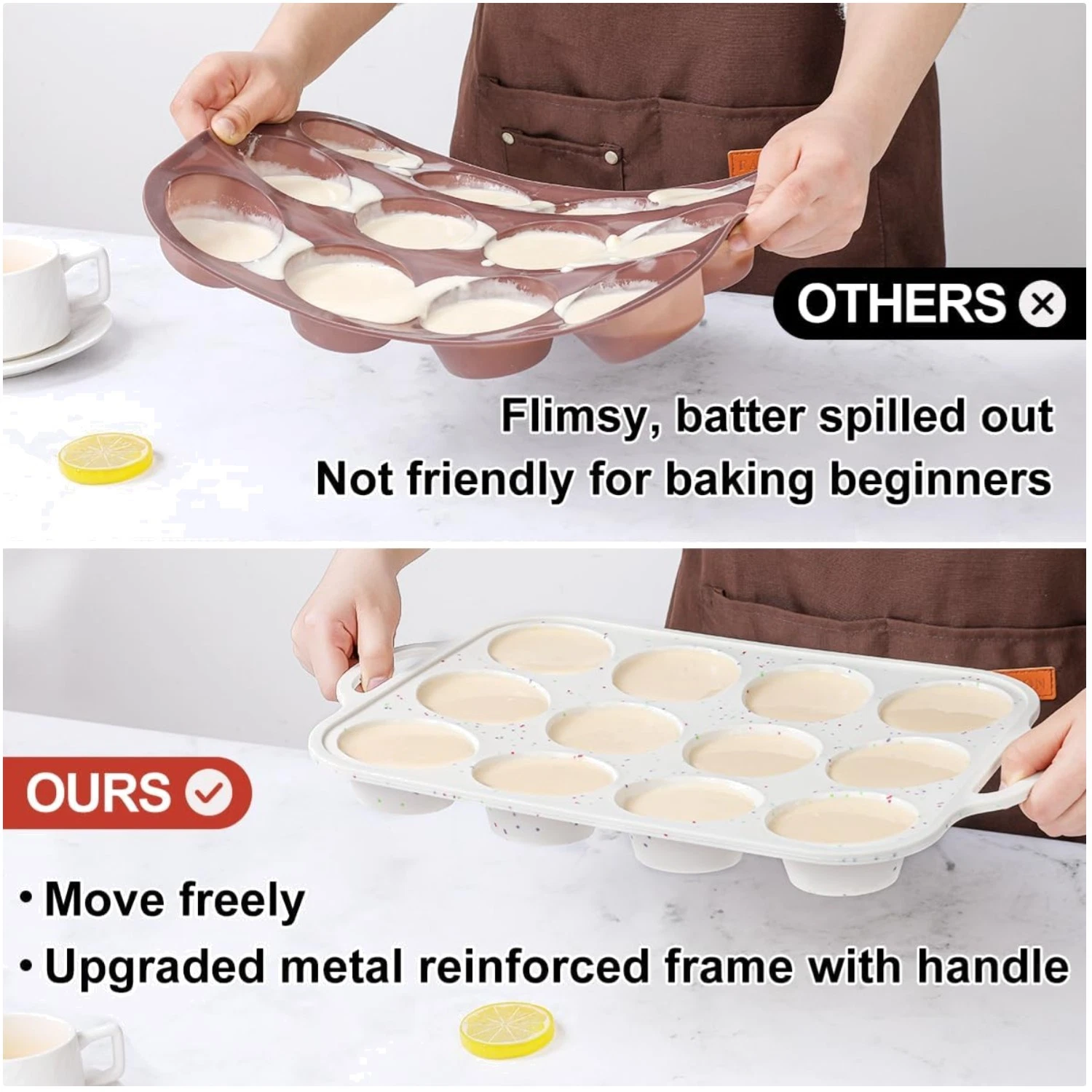 Stainless Steel Reinforced Silicone Muffin Pan Set
