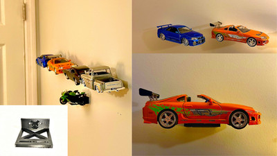 3pk  Floating Diecast Wall Mount For All Major Brands 1:24 1:32 adjustable shelf