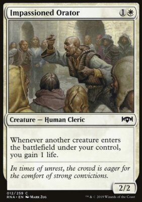 MTG Magic the Gathering Impassioned Orator (12/296) Ravnica Allegiance LP