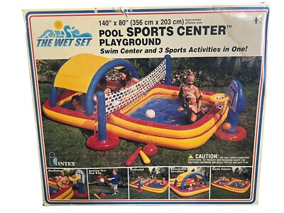 Intex Wet Set Inflatable Pool Sports Center Play Area Swim 140x 80  Vintage 1999