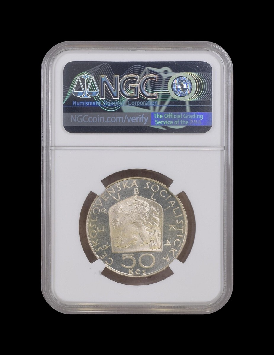 CZECHOSLOVAKIA. 1978, 50 Korun, Silver - NGC PF65 - Zdenek Nejedly