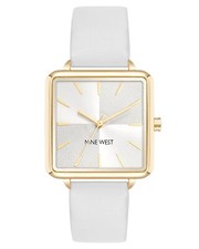Nine West Women's Strap Watch, White/Gold, (N 2670GPWT)