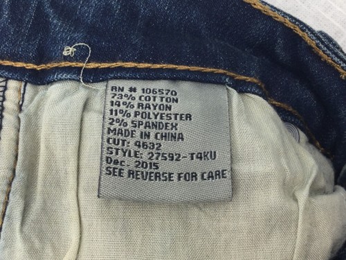 NEW Tractr Blue Denim Stretch 5 Pocket Jeans Girls Junior Size 12 / 26x28" NWT - Picture 10 of 10