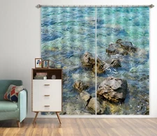 3D Riverside Stones ZHUA415 Blockout Photo Curtain Fabric Window Amy