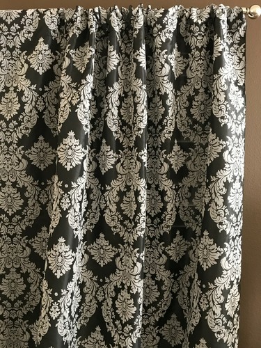 Beflockung Damast Vorhang Fenster Panel oder Fotografie Hintergrund 58" breit - Bild 25 von 42