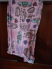 Friends Pajama Pants Pink Size Large Soft Stretch Waist Lounge Pjs