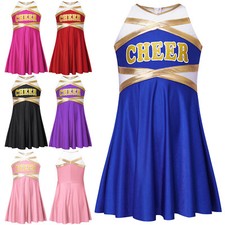 Kids Girls Dance Dancing Dress Performing Cheerleading Birthday Costume Party