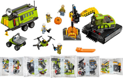 LEGO 60124 Volcano Exploration Base: NEW SEALED BAGS 1, 3, 4, 5, 6