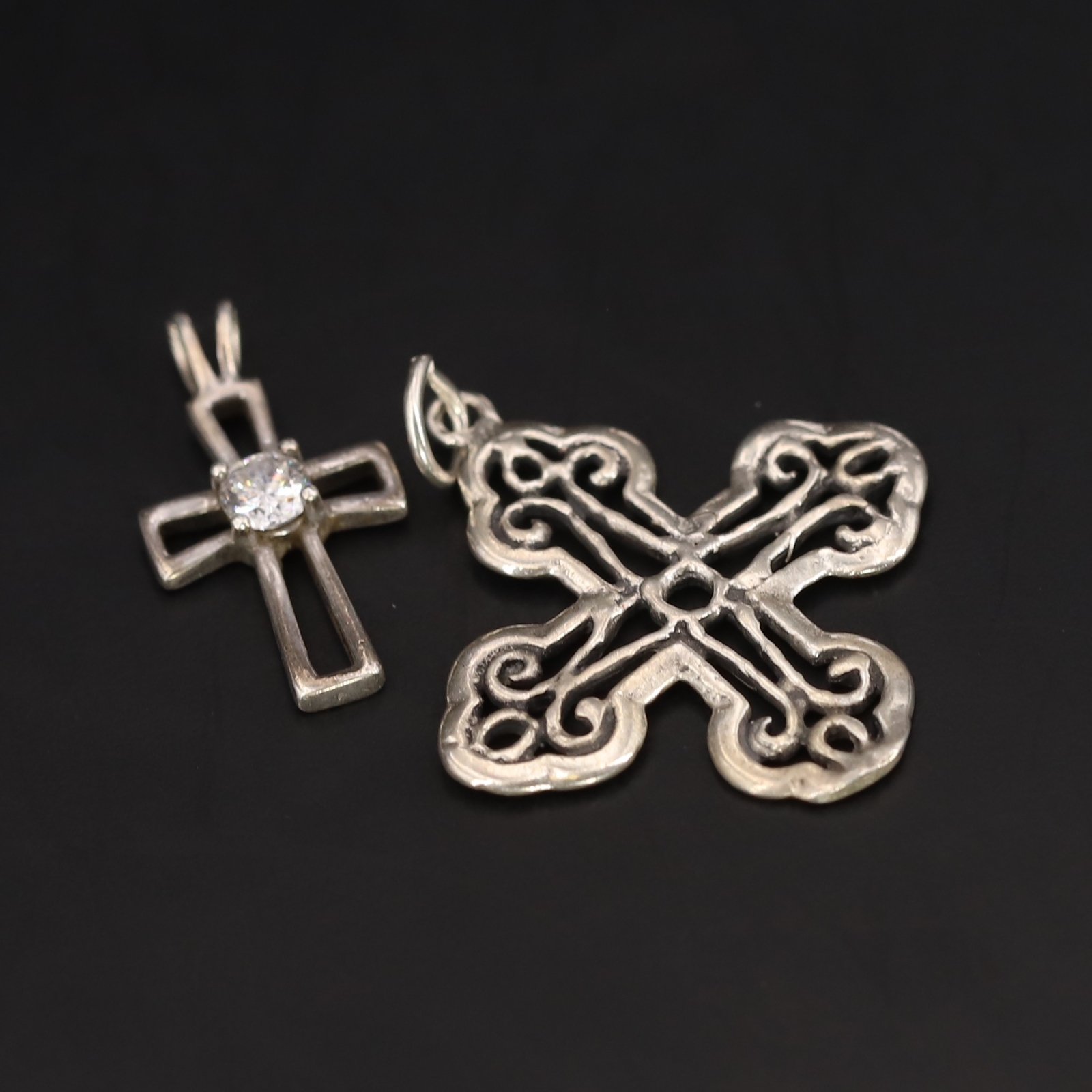 Sterling Silver Lot of 5 Assorted Cross Necklace Pendants 12g eBay