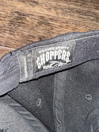Vintage Orange County Choppers Mütze Kappe nicht verstellbar Einheitsgröße Stretch-Passform schwarz Y2K - Bild 8 von 9