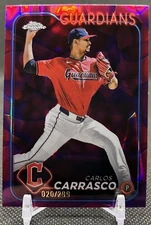 2024 Topps Chrome Update CARLOS CARRASCO Magenta Purple Lava /299! - Guardians