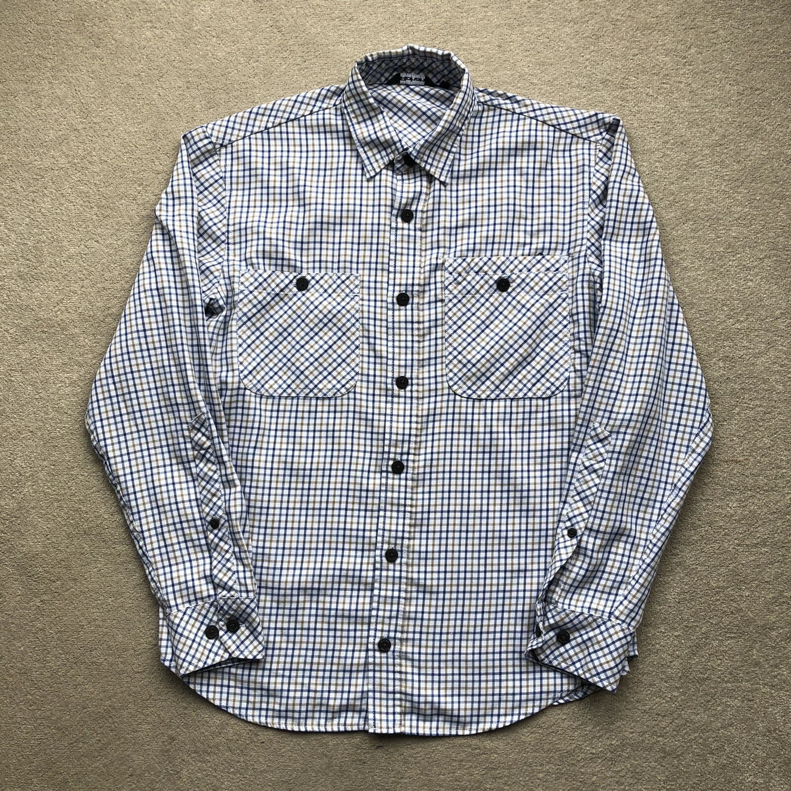 Rohan Mens Sentinel Shirt Thermocore Walking Hiking White Blue Brown Small S